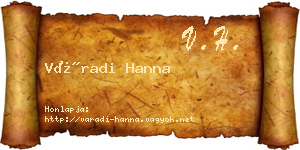 Váradi Hanna névjegykártya